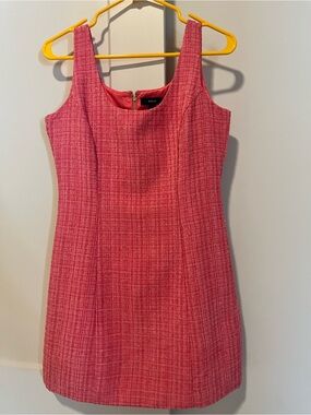 Aqua Hot Pink Tweed Mini Dress